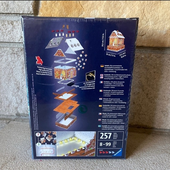 Ravensburger 3-D Gingerbread House Jigsaw Puzzle w/ LED Lights - Picture 3 of 3